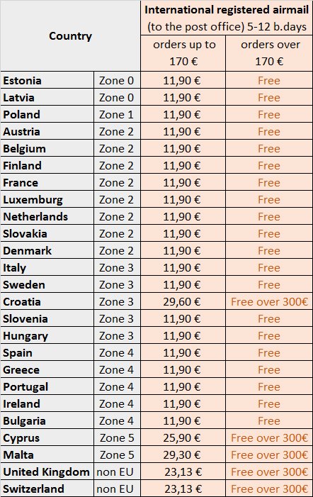 100pure_shipping_post_tracking_price_pristatymo_kaina